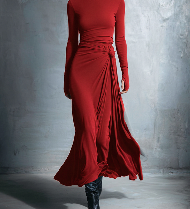 Alba - Vestido largo con nudo lateral