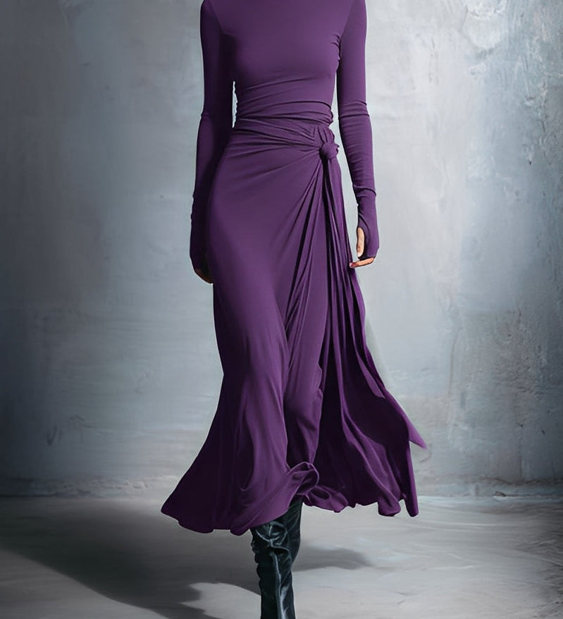 Alba - Vestido largo con nudo lateral