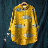 Caterina – Camisa de lino estampada