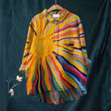 Luciana – Camisa de lino estampada