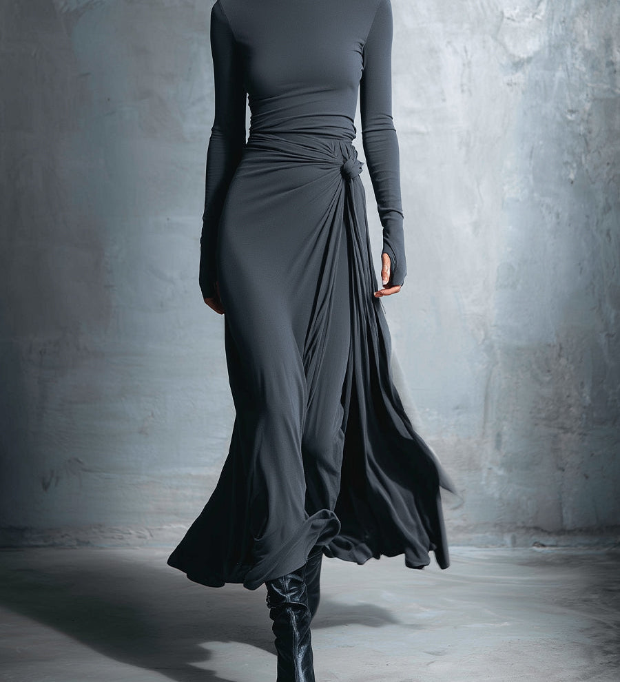 Alba - Vestido largo con nudo lateral