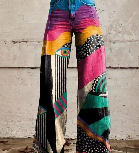 Talia - Pantalones acampanados Boho Chic