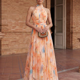 Esther™ | Vestido de Cuello Halter con Estampado de Acuarela
