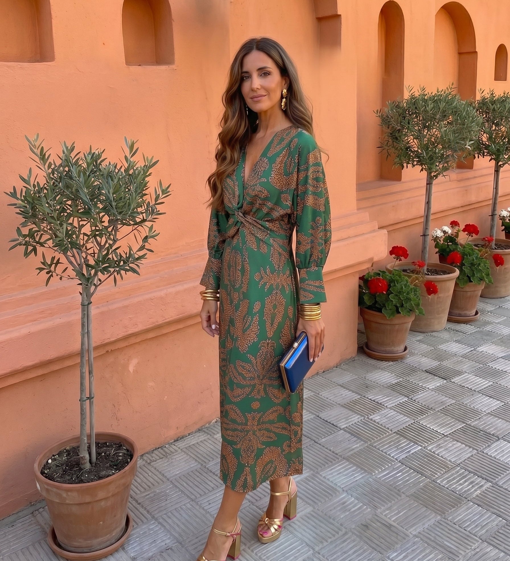 Silvia™ | Vestido midi con estampado