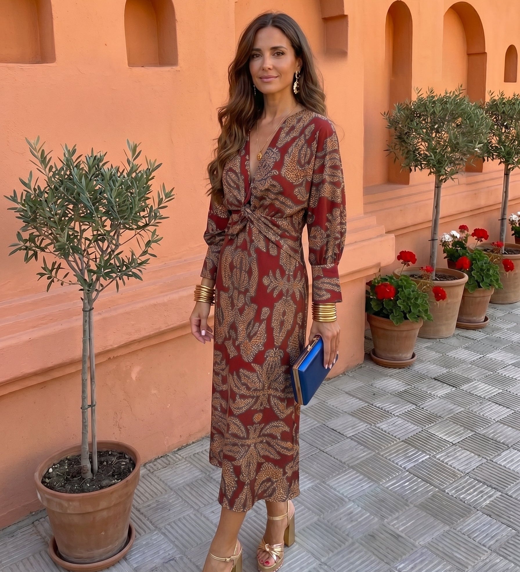 Silvia™ | Vestido midi con estampado