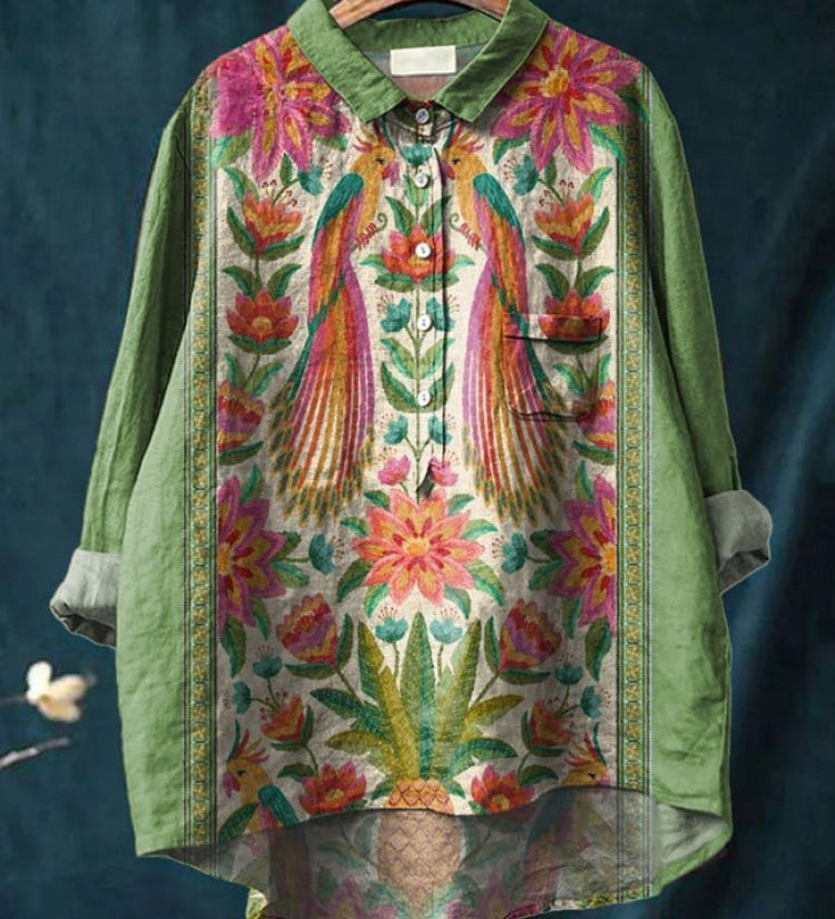 Tiziana – Camisa de lino estampada