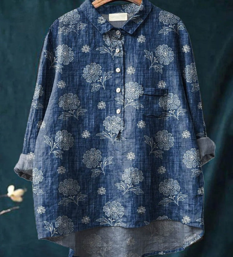 Tiziana – Camisa de lino estampada
