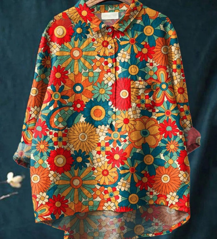 Tiziana – Camisa de lino estampada