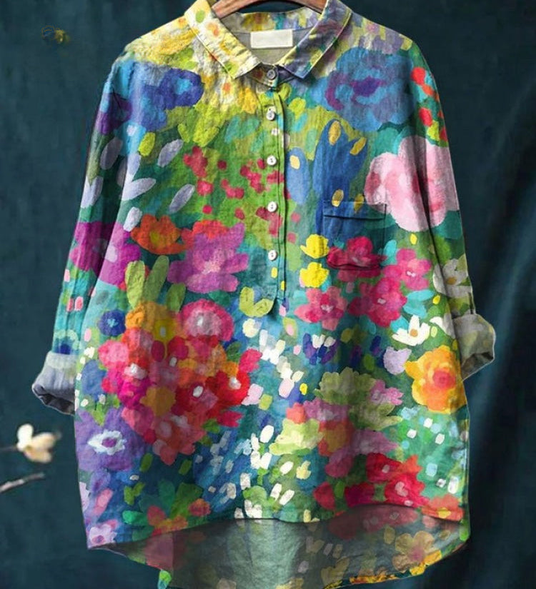 Tiziana – Camisa de lino estampada