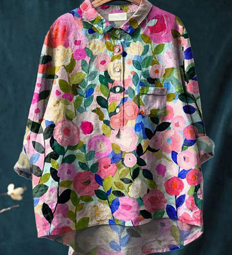 Tiziana | Camisa de lino con estampado