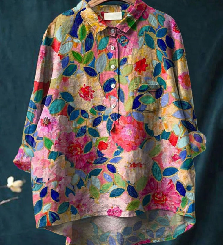 Tiziana – Camisa de lino estampada