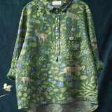 Elena – Camisa de lino estampada