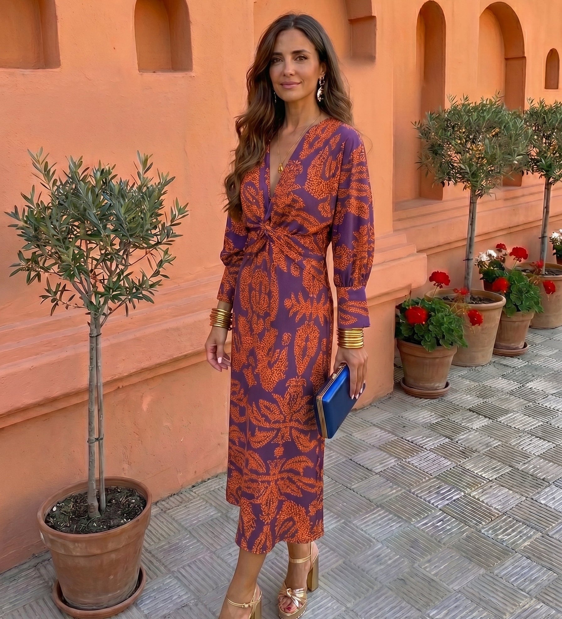 Silvia™ | Vestido midi con estampado