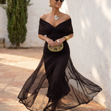 Vestido maxi elegante para fiesta con escote en corazón