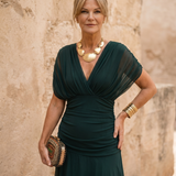Vestido maxi elegante para fiesta con escote en corazón