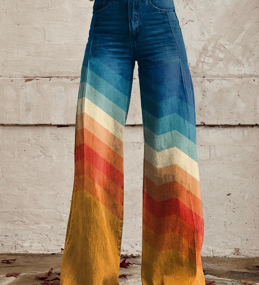 Léa - Elegante pantalón retro en zigzag