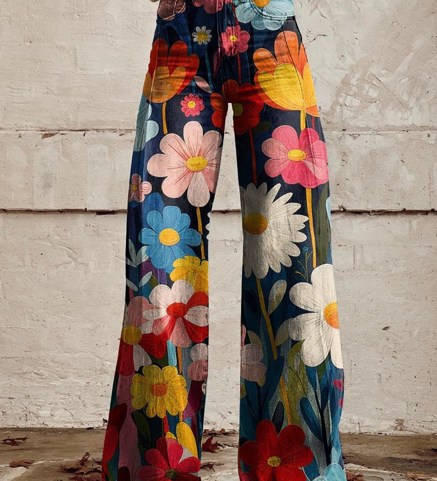 Léna - Pantalones de salón florales