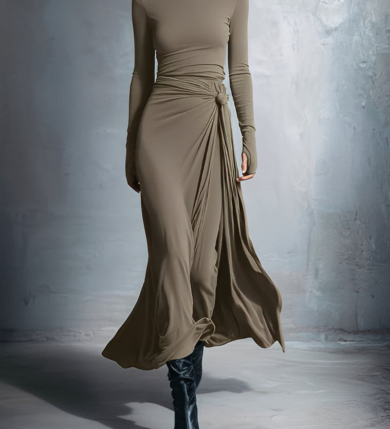 Alba - Vestido largo con nudo lateral